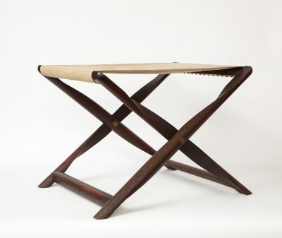 Kaare Klint Walnut and Canvas Propeller Folding Stool by Kaare Klint