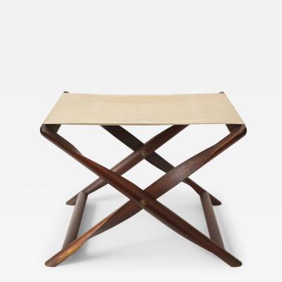 Kaare Klint Walnut and Canvas Propeller Folding Stool by Kaare Klint