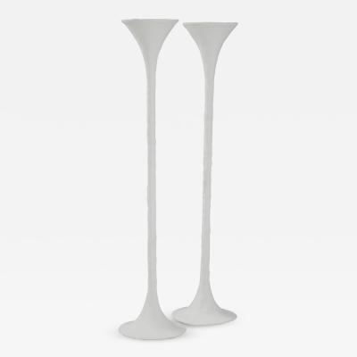 Kacper Dolatowski White Plaster Torchiere Lamp by Kasper Dolatowski