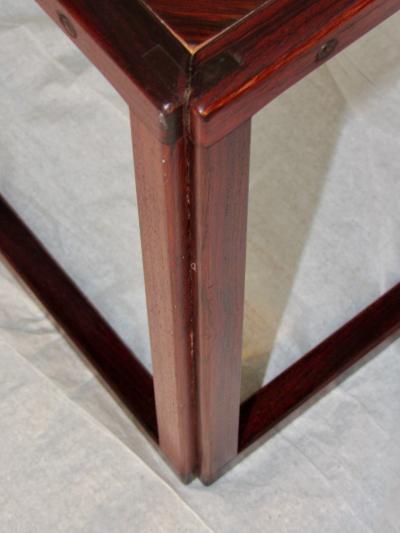 Kai Kristiansen Brazilian Rosewood Nest of Three Tables Attr Kai Kristiansen Denmark 1960