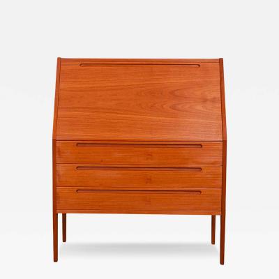 Kai Kristiansen Danish Mid Century Teak Secretary Desk Vanity with Mirror Kai Kristiansen