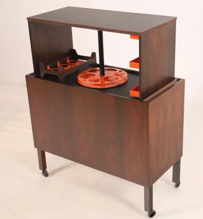 Kai Kristiansen Fully Functional Scandinavian Modern Rosewood Bar Cart by Kai Kristianson