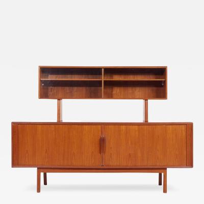 Kai Kristiansen Kai Kristiansen for Faarup Mobelfabrik Danish Teak Tambour Credenza and Hutch