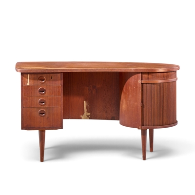 Kai Kristiansen Kai Kristiansen for Feldballes 54 Mid Century Danish Teak Tambour Door Desk