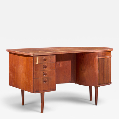 Kai Kristiansen Kai Kristiansen for Feldballes 54 Mid Century Danish Teak Tambour Door Desk