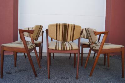 Kai Kristiansen Set of Six Teak Model 42 Chairs by Kai Kristiansen for Schou Andersen