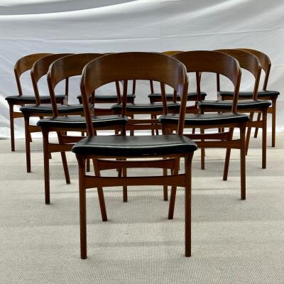 Kai Kristiansen Set of Ten Kai Kristiansen Style Mid Century Modern Dining Side Chairs Danish