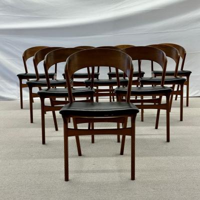 Kai Kristiansen Set of Ten Kai Kristiansen Style Mid Century Modern Dining Side Chairs Danish