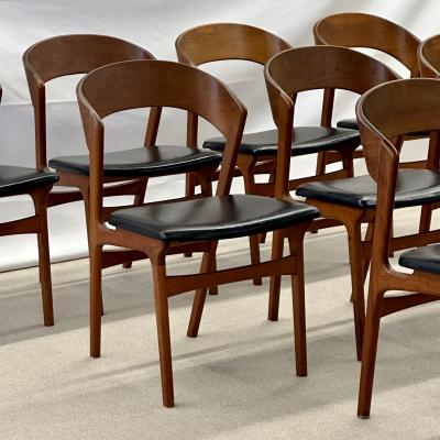 Kai Kristiansen Set of Ten Kai Kristiansen Style Mid Century Modern Dining Side Chairs Danish
