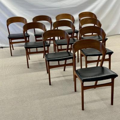Kai Kristiansen Set of Ten Kai Kristiansen Style Mid Century Modern Dining Side Chairs Danish