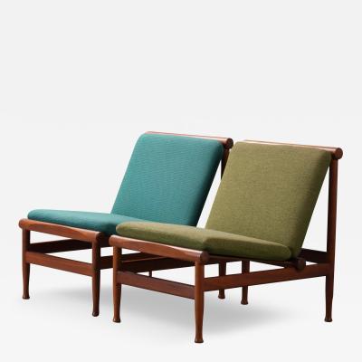 Kai Lyngfeldt Larsen Set of 2 Lounge Chairs by Kai Lyngfeld Larsen in Teak Denmark 1960s