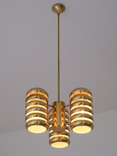 Kai Roukonen Kai Ruokonen Three Arm Pendant Light in Brass Lynx Finland Early 1970s