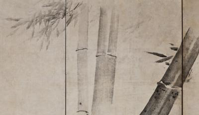 Kaiho Yusetsu 17th Century Japanese Screen Pair Tiger Dragon by Kaiho Yusetsu