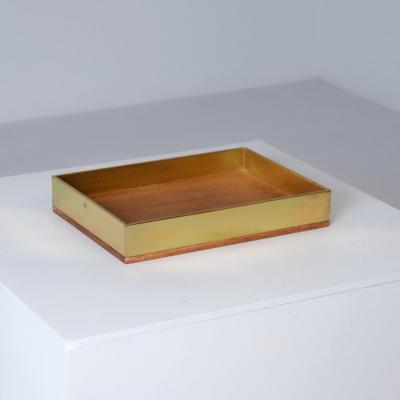 Kaija Aarikka Mid Century Modern Kaija Aarikka Brass Teak Tray Finland 1960s