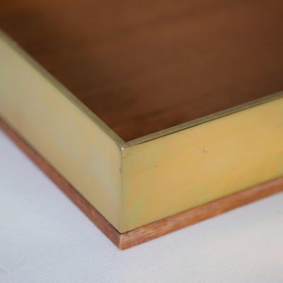 Kaija Aarikka Mid Century Modern Kaija Aarikka Brass Teak Tray Finland 1960s