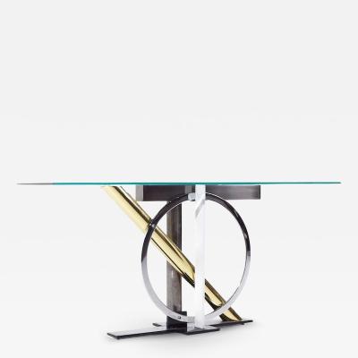 Kaizo Oto Kaizo Oto for Design Institute of America Steel and Brass Console Table