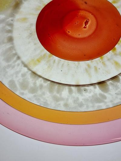 Kaj Franck Colourful Kaj Franck Ring Plate with Red Pink and Amber Nuutaj rvi 1960s