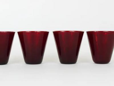 Kaj Franck Four Kaj Franck Kartio Midcentury Drinking Glasses by Nuutajarvi Nottsjo Finland