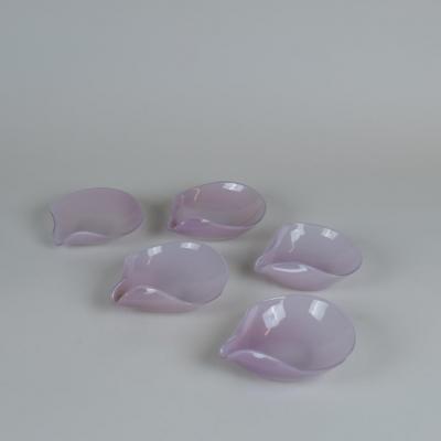 Kaj Franck Set of Five Pink Mold Blown Kaj Franck Vases for Iittala 1947 1952