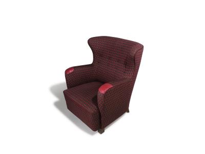 Kaj Gottlob 1937 Kaj Gottlob for A J Iversen Lounge Chair in Original Lis Ahlmann Fabric