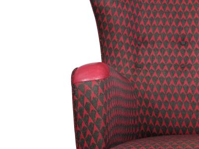 Kaj Gottlob 1937 Kaj Gottlob for A J Iversen Lounge Chair in Original Lis Ahlmann Fabric