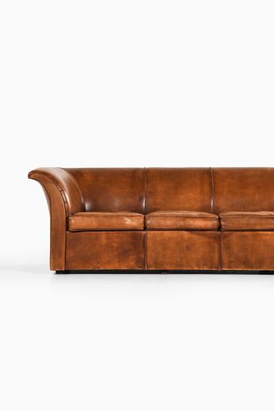 Kaj Gottlob Kaj Gottlob Attributed Leather Sofa 1940s