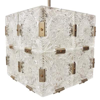 Kamenicky Senov SET OF 4 CUT CRYSTAL GLASS CEILING LIGHTS BY KAMENICKY SENOV