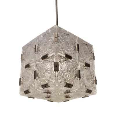 Kamenicky Senov SET OF 4 CUT CRYSTAL GLASS CEILING LIGHTS BY KAMENICKY SENOV