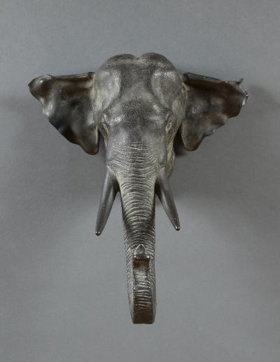 Kaneda Kenjiro An Exceptional Bronze Sculpture Of An Elephant Head Signed By Kaneda Kenjiro