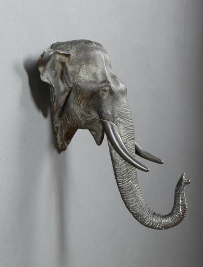 Kaneda Kenjiro An Exceptional Bronze Sculpture Of An Elephant Head Signed By Kaneda Kenjiro