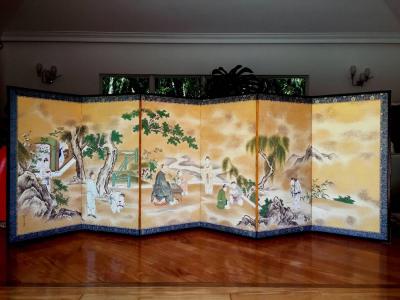 Kano Tanshin Rare Antique Japanese Folding Screen by Kano Tanshin