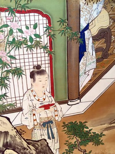 Kano Tanshin Rare Antique Japanese Folding Screen by Kano Tanshin