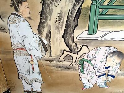 Kano Tanshin Rare Antique Japanese Folding Screen by Kano Tanshin