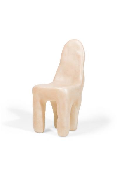 Kar Studio Chinese Contemporary Beige Amorphous Fiberglass Side Chairs