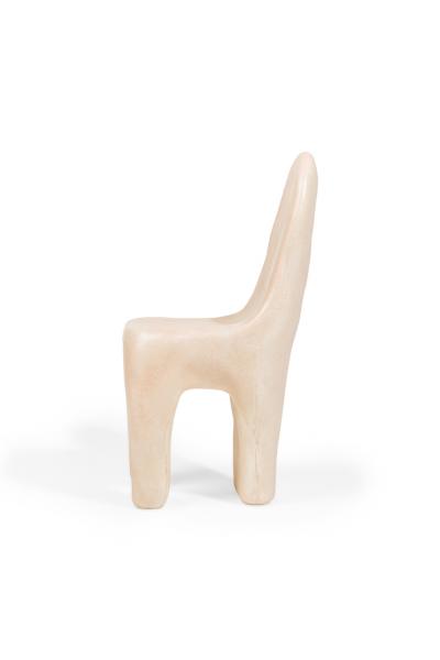 Kar Studio Chinese Contemporary Beige Amorphous Fiberglass Side Chairs