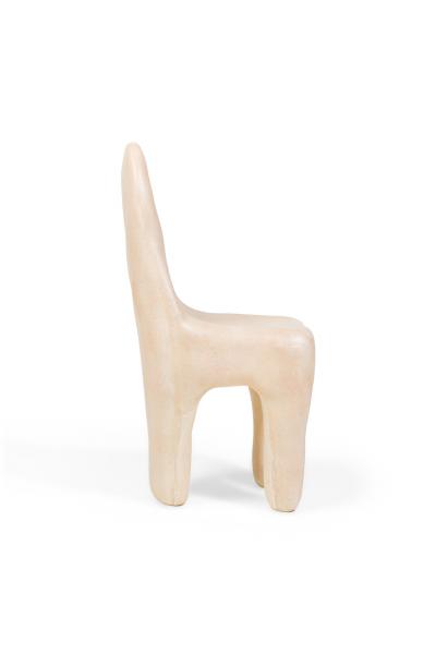 Kar Studio Chinese Contemporary Beige Amorphous Fiberglass Side Chairs