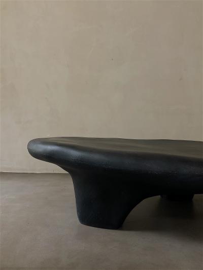 Kar Studio Chinese Contemporary Black Fiberglass Tripod Coffee Table