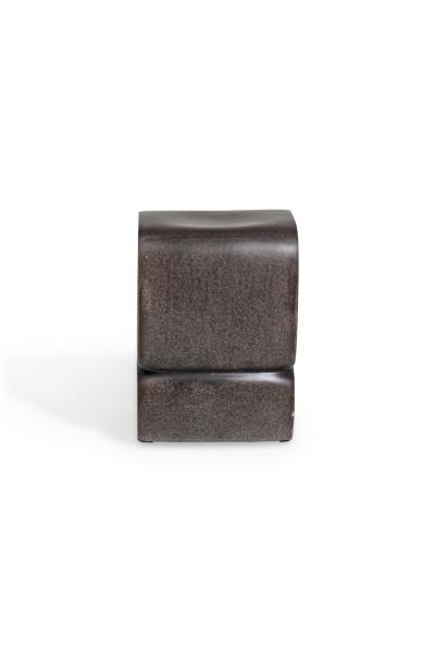 Kar Studio Chinese Contemporary Brown Fiberglass Low Stool
