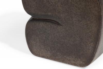 Kar Studio Chinese Contemporary Brown Fiberglass Low Stool