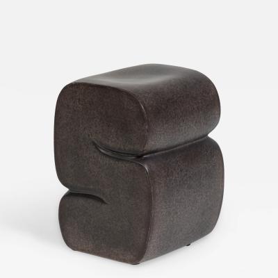 Kar Studio Chinese Contemporary Brown Fiberglass Low Stool