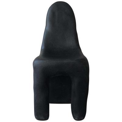 Kar Studio Contemporary Black Amorphous Playdough Fiberglass Side Chairs