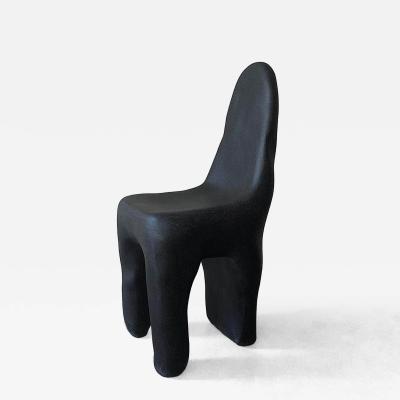 Kar Studio Contemporary Black Amorphous Playdough Fiberglass Side Chairs