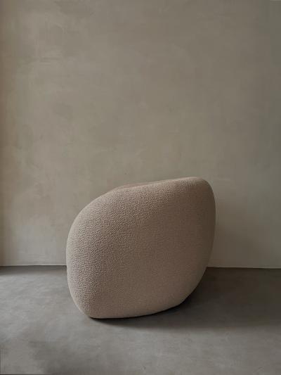 Kar Studio Contemporary Circular Boucle Upholstered Lounge Chairs