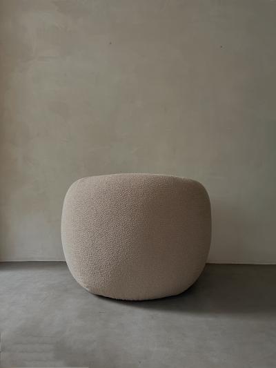 Kar Studio Contemporary Circular Boucle Upholstered Lounge Chairs