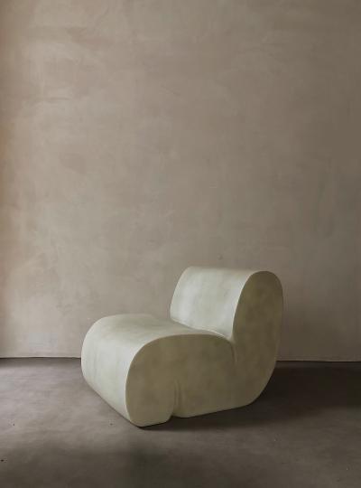 Kar Studio Contemporary White Curl Up Lounge Chair