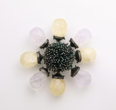 Karen Gilbert Sterling and Rock Crystal Brooch