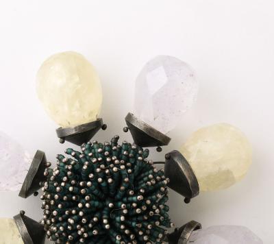 Karen Gilbert Sterling and Rock Crystal Brooch