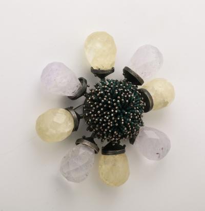 Karen Gilbert Sterling and Rock Crystal Brooch