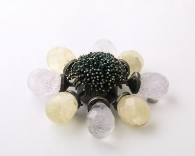 Karen Gilbert Sterling and Rock Crystal Brooch