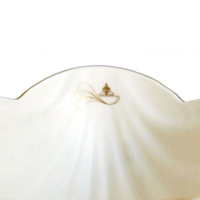 Karin Bjorkquist Scandinavian Modern Karen Bj rquist White Gold Glazed Bowl R rstrand Sweden